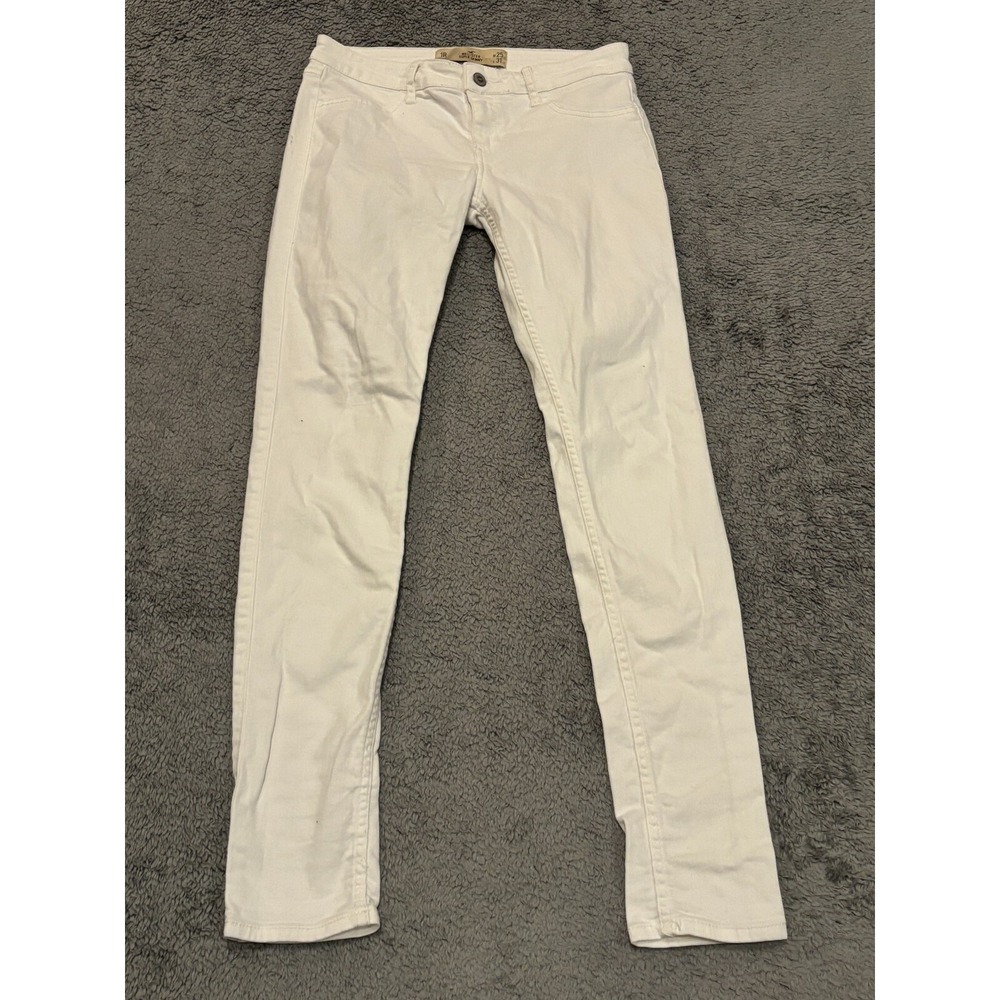 Hollister California Jeans Womens 25x31 1R White Low Rise Super Skinny Stretch